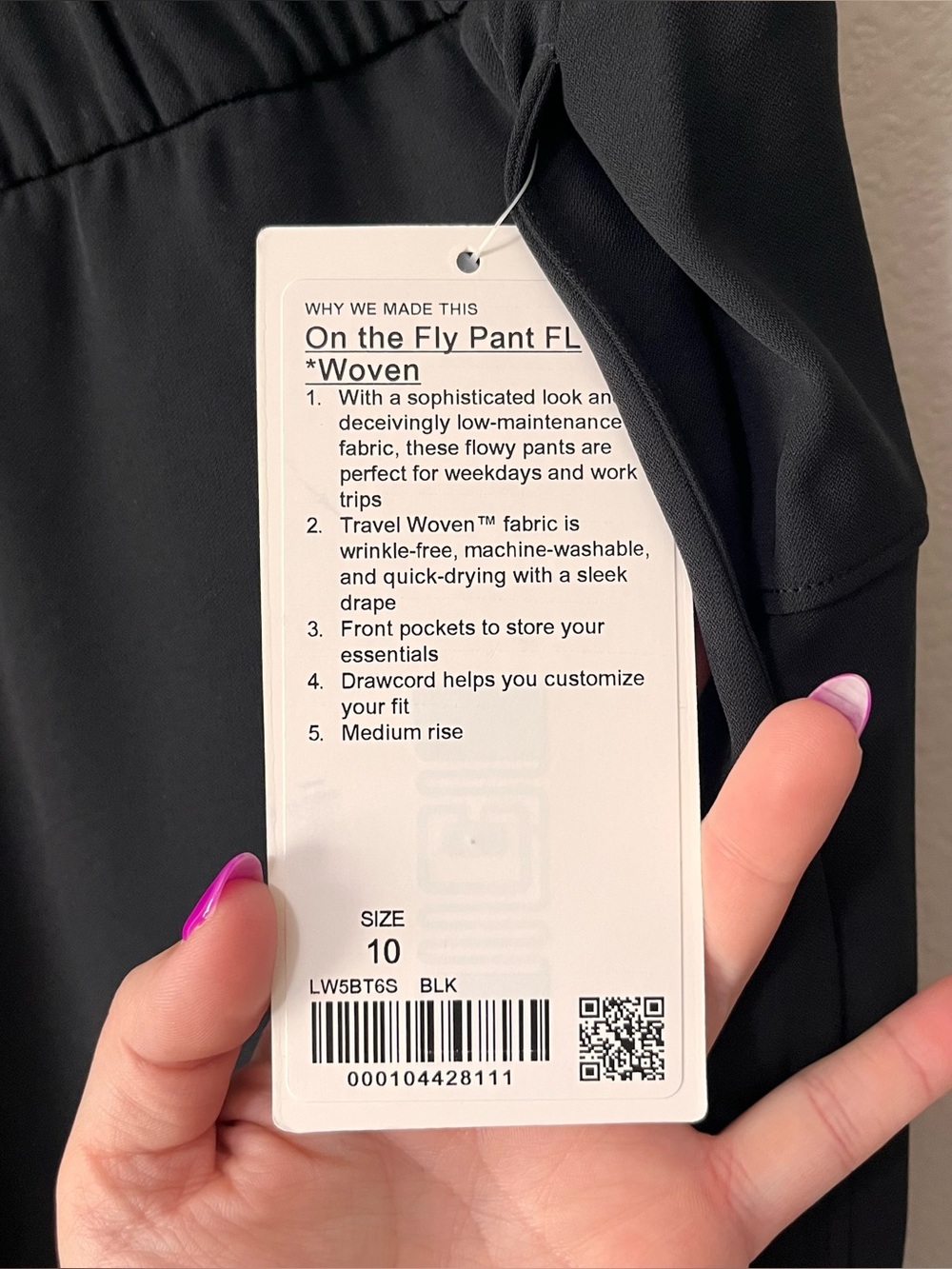 Lululemon NWT On The Fly Full Length *Woven Pants Black Size 10 Athleisure - Picture 10 of 12